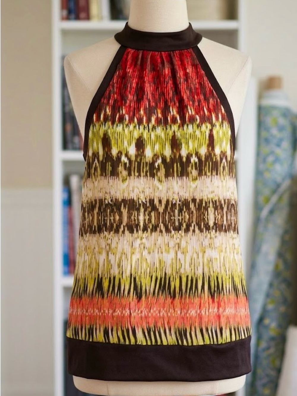 Jaded London Multicolor Halter Neck Camisole - Red, Yellow, Brown, Coral, Cream